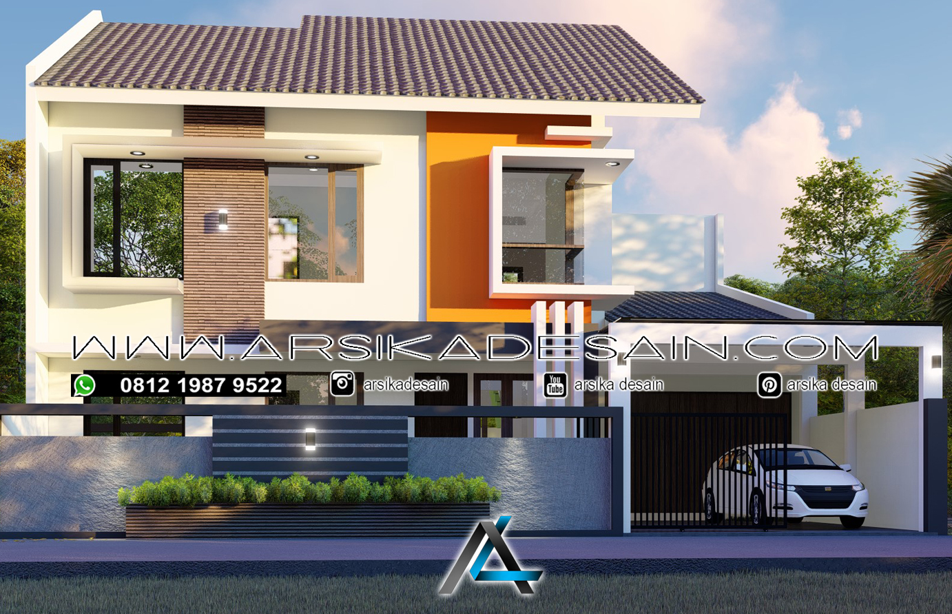 desain rumah 14x14 meter - ARSIKA DESAIN KONSTRUKSI PT