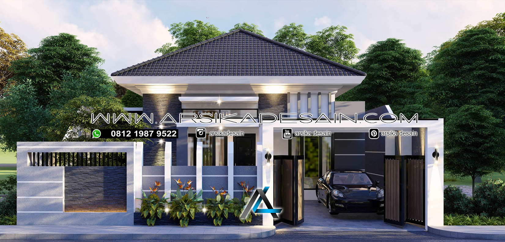 DESAIN RUMAH 12 X 28 METER PEMILIK : IBU LINA - BOGOR - ARSIKA DESAIN